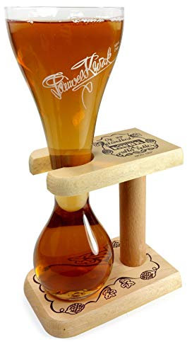Pauwel Kwak Vaso de cerveza belga con soporte de madera, 0,3 L