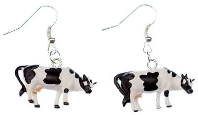 Aretes Miniblings pendientes vaca vacas vaca lechera Simmental Granja Granja de lech plastico - Me pendientes joyería hecha a mano demoda pendientes pta