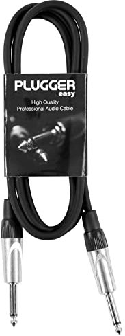 Plugger Male Jack/Male Mono 1.50m Audio Cable, Black