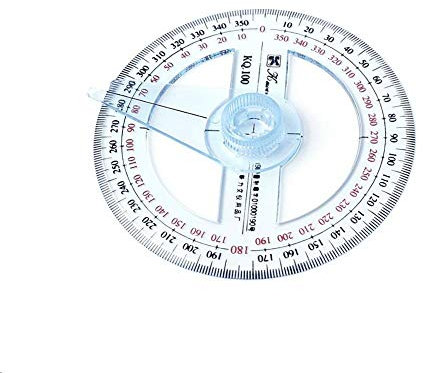Menitn 360° Winkelmesser, rund, für Büro, Schule, Oszillationsarm, Geometrische Winkelmesser, Winkelmesser aus Kunststoff