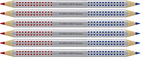 Faber-Castell 110910 Jumbo Grip Silbentrennstift Bicolor rot und blau 6er Pack