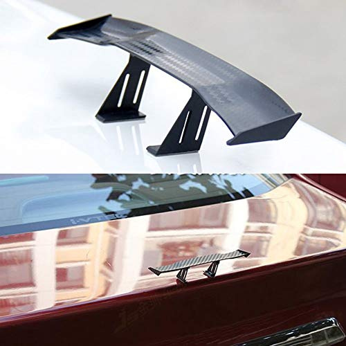 Roexboz Auto Mini Spoiler Universal Flügel Auto Heckflügel Dekoration Auto Mini Heck Heckspoiler Ohne Lochung Schwarz 17,0 x 2,9 x 3,5 cm
