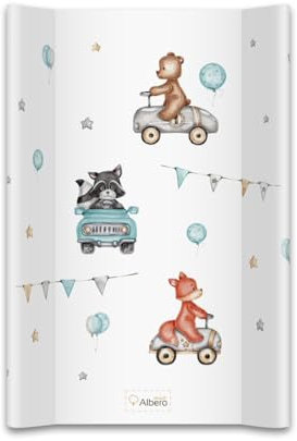 Albero Mio Baby Wickelauflage Wickelmulde Wickelunterlage 50 x 70 cm abwaschbar Wickeltischauflage Wickelaufsatz für Kinderbett Unisex (Autos)