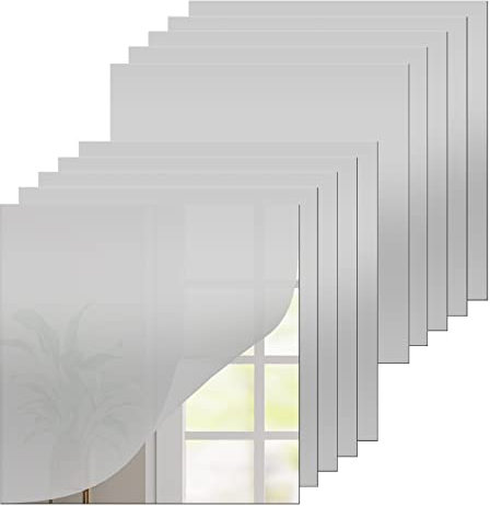 SETROVIC 10 Piastrelle a Specchio Autoadesive 30 x 30 cm per Soggiorno e Bagno - Adesivo da Parete per Casa