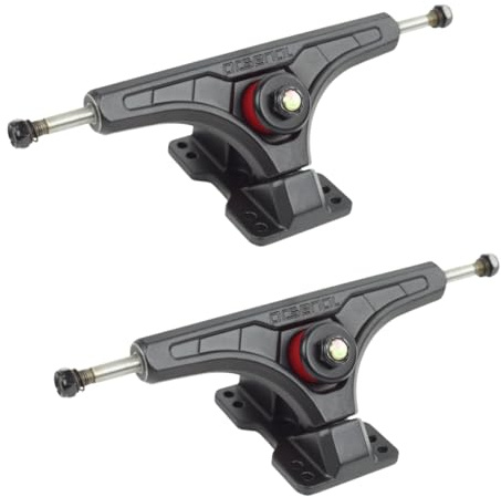Arsenal Longboard Truck – 165 mm | Piastra di base a 50 ° | Assi saldati chimicamente | Kingpins di grado aeronautico | Gancio ribaltabile per skateboard da downhill, freeride e carving