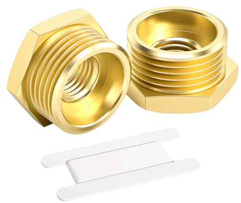 Bwintech 2 Pcs 1/4 Female to 3/4 Male BSP Thread Brass Hex Bushing Reducing Connector for Pipe Connecting Conversion