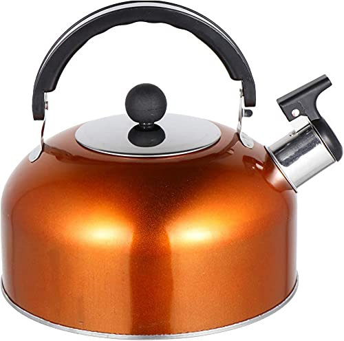 Sudemota Milchtopf Edelstahl Teekanne Pfeife Teekanne Heizung Wasserbehälter Heizung Haushalt 3L Orange