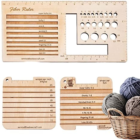 Dubbulon Knitting Needle Gauge Measuring Tool - Counting Frame Ruler Knitting Needle Gauge and Ruler | Multifunctional Knitting Tools for Sweater Knitting, Regular Ruler
