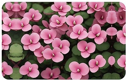 Cyclamen – Paillasson d'intérieur et d'extérieur – Tapis de bienvenue durable antidérapant pour entrée, 49,5 x 80 cm