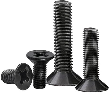 100 Stück Mini flache Senkkopfschraube aus schwarzem Stahl M1-M5 KM Perfekt für DIY-Projekte, M4, 16mm X100 Stück