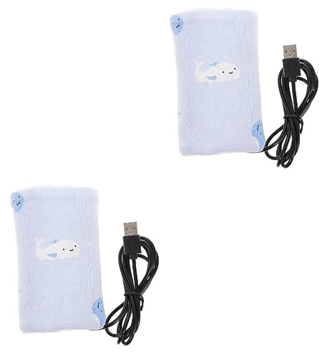 Toyvian 2pcs Portable Milk Bottle Warmer for Breastmilk Travel Bottle Warmer USB Power for Newborn Feeding The Go