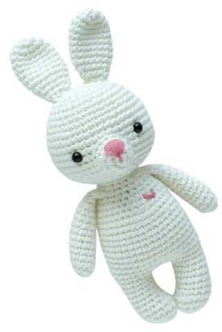 Kuscheltier gehäkeltes Häschen Mini aus Baumwolle Handarbeit Häkelhase tolles Geschenk Geburtstag Babyparty (weiß) | handgemacht, Kuscheltier ca. 18 cm, Mini-Tierchen Serie, in vielen Farben
