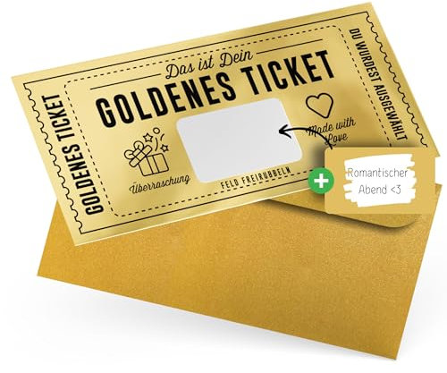 Gutschein zum selber ausfüllen mit Rubbelaufkleber - Rubbelkarte zum beschriften - Geschenke für Frauen, Geschenk für Freundin, Geburtstagskarte, Kinogutschein, Geburtstagsgeschenk, Reisegutschein