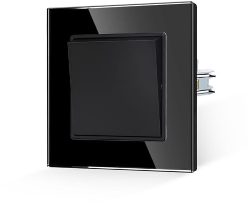 JIMEIDA Lichtschalter Schwarz With Claws 1 Fach 1 Weg Unterputz Glas Platte Taste Schalter Wandschalter Kippschalter 10 Amp,250 V