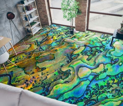 Benutzerdefinierte Boden Wasserdichte Stereo-Aufkleber 3D-blaue Textur, 430 x 300 cm 3D-Bodenfliesen Aufkleber Bodenbelag Tapete Wandbild PVC Wasserdicht selbstklebende Tapete Wohnkultur