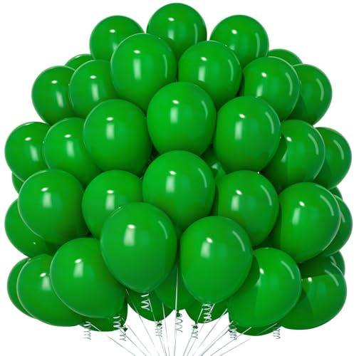 Teselife 100 St Mörkgröna Matta Latexballonger 12 Tum För Mans Kvinnors Födelsedag Baby Shower Födelsedagsfest Examen Jul Wild One Partydekorationer