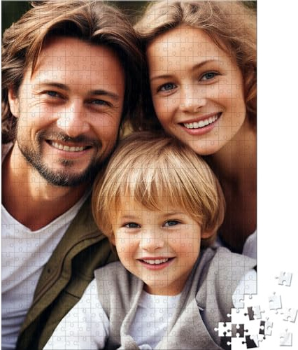 UPMALL Personalised Jigsaw Puzzle from Photo - 35/70/120/200/300/500/520/1000 Pieces Custom Picture Puzzle, Wooden Puzzle for Adults Kids, Puzzle Gifts for Family, Wedding, Birthday