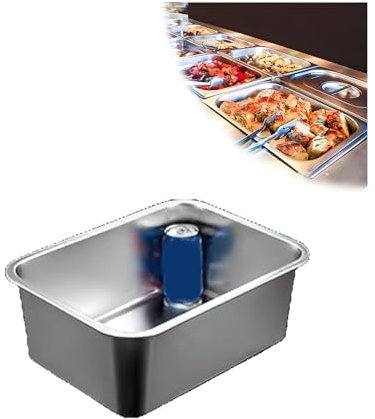 NJDQFA Bacinella Gastronorm in Acciaio Inox,Scaldavivande Lavabile in Lavastoviglie,Rettangolare Contenitore per Alimenti,40 * 30cm,20cm