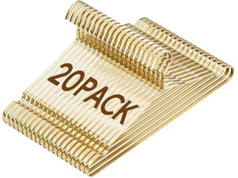 UEAKPIC 20 Pack 0.31 Widen Coat Hangers, Premium Matte Gold Aluminum, Durable Metal, Lightweigh & Sturdy, for Standard Size Suits, Clothing, Jacket, Pant, Dress, Shirts, Skirts