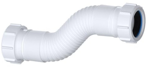 PlumbEZ Multi-fit Flexible Drain Pipe - 1.1/4 Inch, 32mm Flexible Shower Waste Compression Fitting