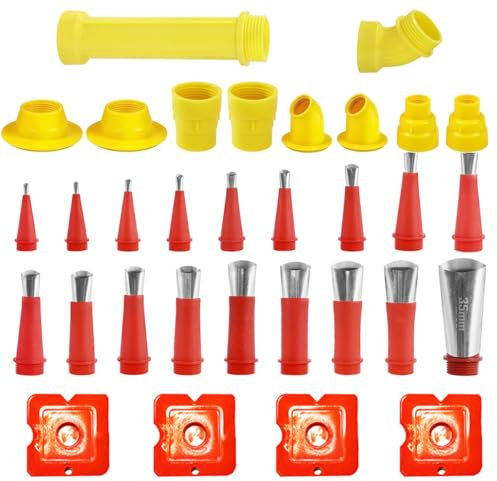 Hazrcvr 32 Pezzi Ugello In Gomma riutilizzabile, Set di Ugelli per Calafataggio, Kit di Attrezzi per Calafataggio, Pistole di Silicone Attrezzi Per Calafataggio Ugello, Kit di Beccuccio Silicone