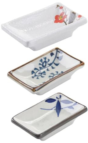 MAGICLULU 3 Pezzi Di Piatti in Ceramica in Stile Giapponese Ciotola Per Condimenti Dipinta A Mano Ciotola Per Sale E Aceto Per Barbecue Campeggio