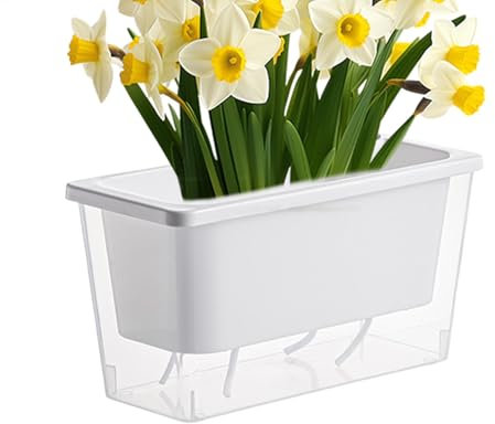 Pots De D'auto-arrosage - Jardinière De Fleurs De Jardin | Boîte De Fleurs De Jardin Rectangulaire | Petit Récipient À Croissance Florale Pour Les Jardins D'appartements | Pots De Fleurs Pour E