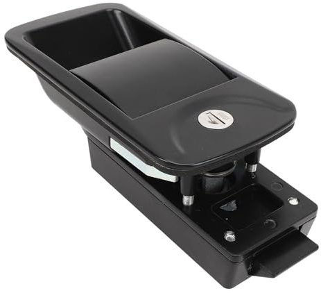 RV Door Lock with 2 Keys, 6.2 X 3in Upgraded Entry RV Door Lock Replacement, Zinc Alloy Flush Mount RV Door Latch Handle for Yacht Caravan Travel Trailer Cargo (Black)