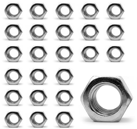 DOJA Barcelona | Muttern | 25 Sechskantmuttern M24 | 19 x 36mm | Stahl Verzinkt | Muttern für Bolzen, Gewindemuttern, Kupplungen, Verstell- und Befestigungselemente im Innen- und Außenbereich