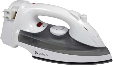 Newhouse 120V 1200-Watt Retractable Cord Steam and Spray Iron NHIR-001-R, Retractable Cord, Self-Cleaning, ETL Certified Home Essential