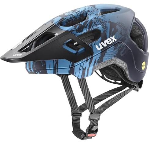 uvex React jr. MIPS Kinderfahrradhelm, Azure-deep Space matt, 52-56 cm