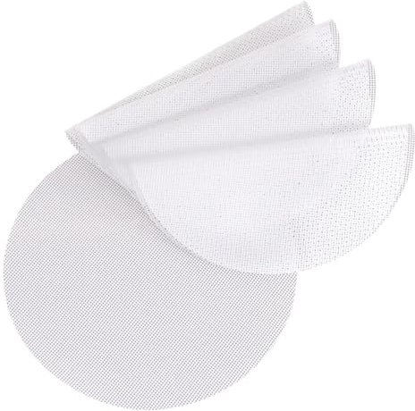 Ayuduots 5pcs 25cm Silicone Baking Mats, Non-Stick Reusable White Round Steamer Liner Pad for Home Kitchen Cooking
