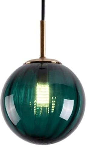 ksxnkhk Creative Spherical Glass Pendant Lamp, G9 Source Ceiling Light Fixtures, Nordic Industrial Style Chandelier, Living Room Bedroom Bar Decoration Hanging Light(Red)