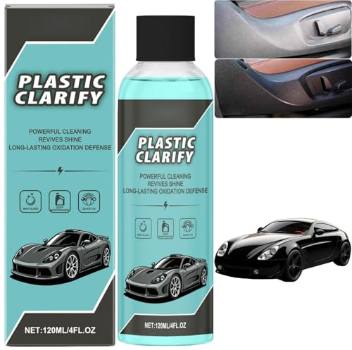 Car Interior Plastic Cleaner and Conditioner,Plastic Clarify for Cars,Multipurpose Efficient Car Plastic Restorer Spray,Black Plastic Restorer for Cars,Plastic Scratch Remover,Car Trim Restorer