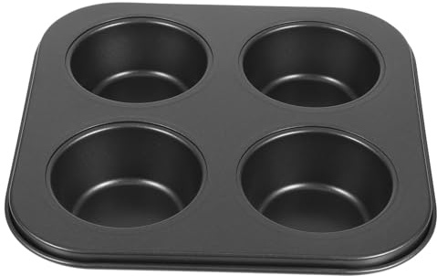 DOITOOL Moule à Muffins Cavités Noir Antiadhésif Plaque à Muffins pour Préparer Cupcakes Maison Résistante Haute Température