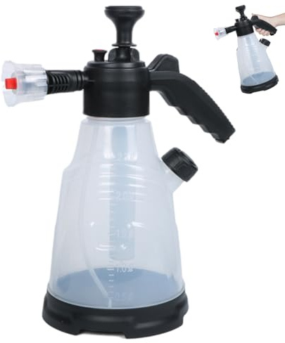 Spruzzatore schiumogeno spruzzatore per lavaggio auto in plastica spessa da 2, 3 l con 2 ugelli flacone spray schiumogeno per auto giardino casa pulizia di hotel bianco