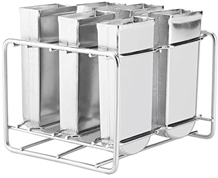 SIXRUN Molde para Helado de Acero Inoxidable, Herramienta Duradera y sin Costuras para Hacer Paletas de Hielo para el Hogar, Cocina, Bricolaje, Paquete de 6 para Uso Familiar (Placa plana de cabeza