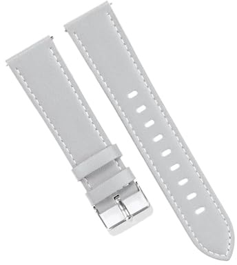 HuanJ Läderarmband 20mm 22mm Snabbkoppling Klockarmband Mjukt Armband Universal Ersättningsarmband Klocktillbehör(Grey,20mm)