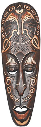Woru Maske SENGE 50 cm, Holz-Maske aus Bali, Wandmaske