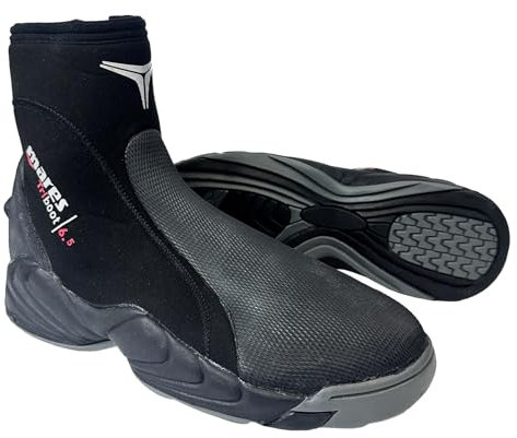 Mares Adult Trilastic 6.5mm Neoprene Scuba Diving Boots for Men & Women - Reinforced Toe & Heel, Rubber Sole & Side Zip, 11 US