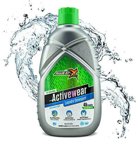 Sweat X Original Activewear Laundry Detergent – Remove the Worst Odors & Toughest Stains – High Performance Sports Wash for Training Gear & All Fabric Types – 45 Loads – 1 Pack