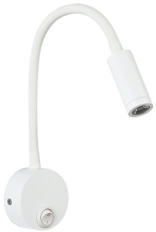 CASEWIND Lámpara de pared LED de 3 vatios, lámpara de lectura, iluminación de pared con interruptor, lámpara de pared con cuello de cisne para montaje en pared para dormitorio infantil