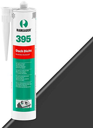 RAMSAUER 395 Dach Dicht - 310ml Kartusche, Allwetter Dichtstoff für Dach, Wand, Fassade, sehr gute Haftung auf Beton und Metall, geeignet für EPDM Folien, elastisch (Anthrazit)