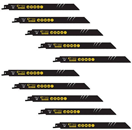 10 x SabreCut SCRS1122BF_10 225mm 14 TPI S1122BF Fast Wood and Metal Cutting Reciprocating Sabre Saw Blades