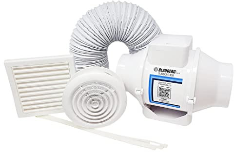 Complete Kit in White Colour- High Power Shower Extractor Fan with Timer for Bathroom, En-Suite, Wet /Utility Rooms, Workshop, Office, Warehouse, Shop Damp Mould Control