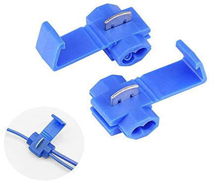 Aiqeer 60 Pezzi Rapida Giunzione Cavi Connettori, Terminali Crimpare Isolati, Connettore Derivazione, Rubacorrente (Blu)