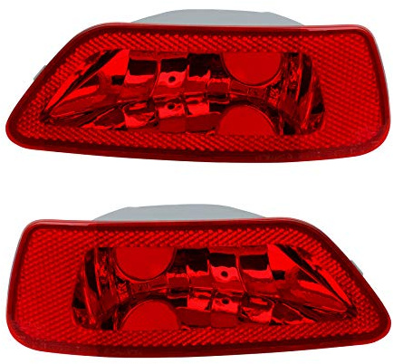 HERCOO Bumper Reflector Lights Lens Rear Right Fog Lamp Cover Compatible with Jeep Compass Grand Cherokee 2011 to 2017, Dodge Journey 2012 to 2018, Pack of 2