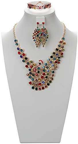 SYYSY White Leather Bust Display Stand for Necklaces, Large Jewelry Bust Display Organizer Storage Stand for Long Necklace Earrings,Rings,Chain Pendant (H12.4inch)