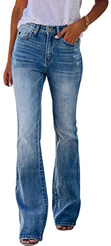 Vaqueros Rectos Mujer Cintura Alta Jeans Straight Tiro Alto Mujer Larga Tejanos Pantalon Vaquero Mujer Jean Mujer Pantalones Denim Mujer Fit Jeans Talle Alto Mujer Tallas Grandes Elasticos Azul 2XL
