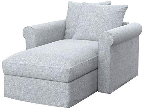 Soferia Sofasitzbezug Kompatibel Mit GRONLID Recamiere Sofaüberzug Sofaüberwurf Sofaschoner Cover Einfache Reinigung Allergiefrei Naturel Lichtgrau